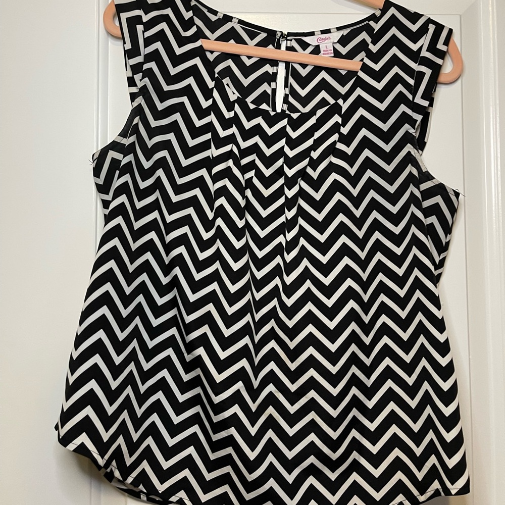 Black & white blouse